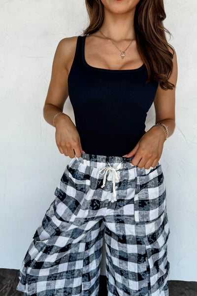 PREORDER: Plaid Behavior Wide Leg Pants