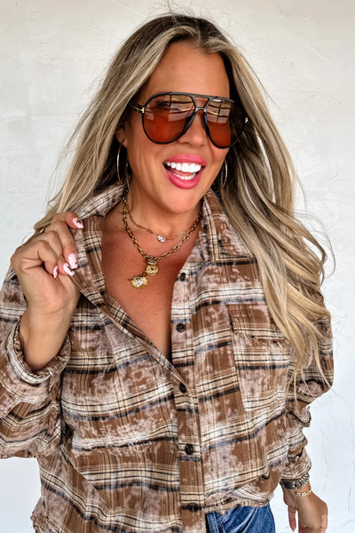 PREORDER: Juniper Bleached Plaid Top