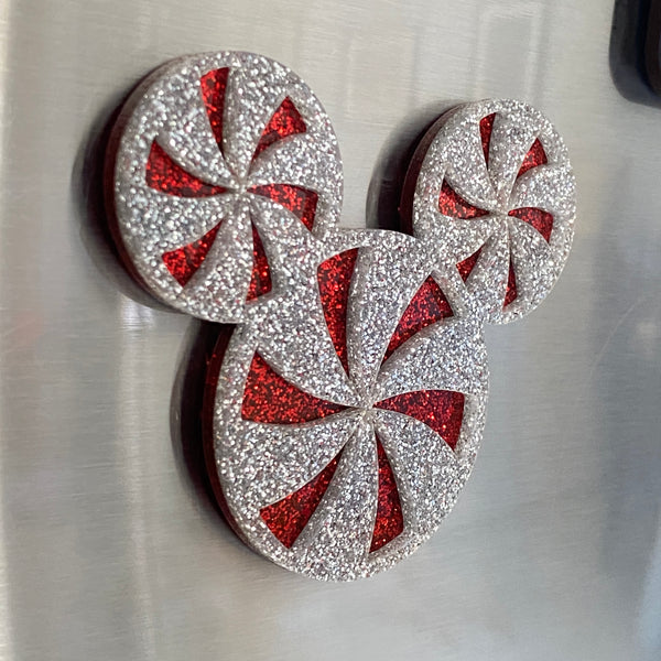 Peppermint Mouse Glitter Magnet