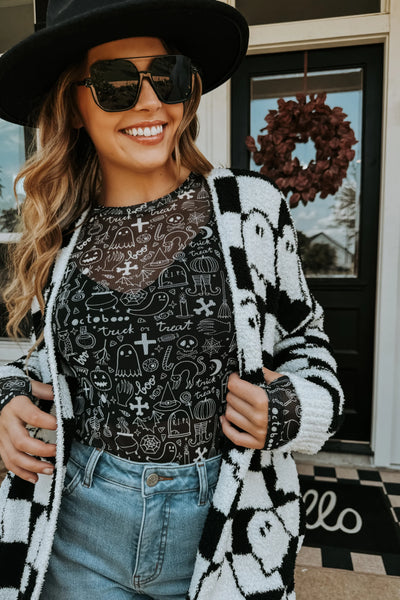 PREORDER: Spooky Halloween Mesh Top