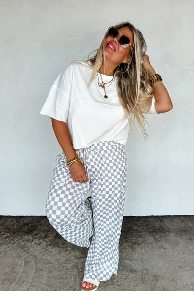 PREORDER: Haddie Wide Leg Checker Pants