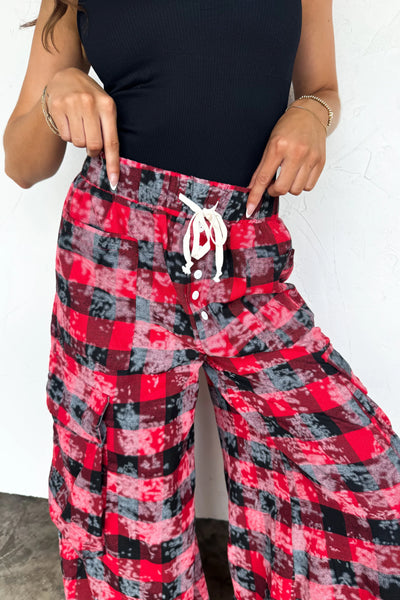 PREORDER: Plaid Behavior Wide Leg Pants