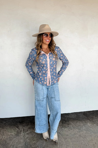 PREORDER: Kori Snap Button Waffle Top