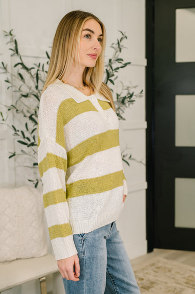 As Long As You're Mine Loose Knit Collared Top