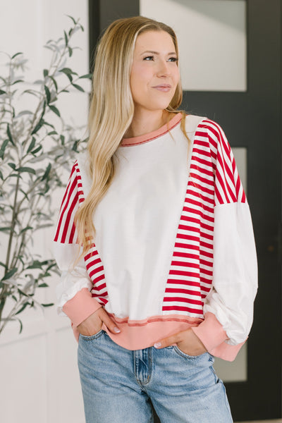 Candy Stripes & Chill Sweatshirt