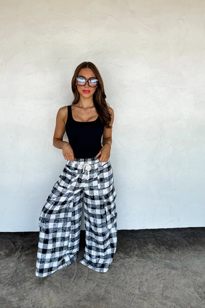 PREORDER: Plaid Behavior Wide Leg Pants