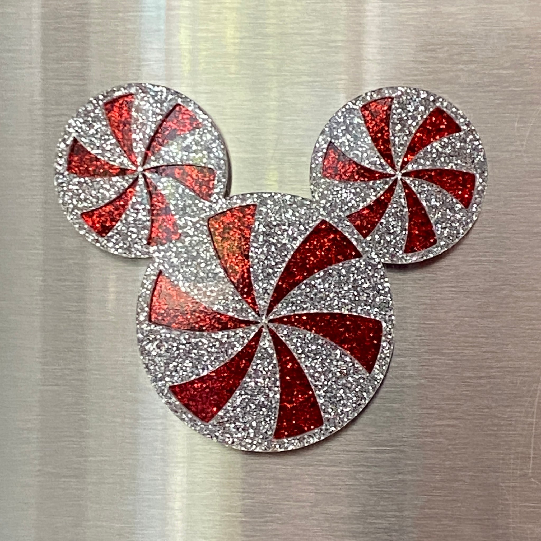 Peppermint Mouse Glitter Magnet