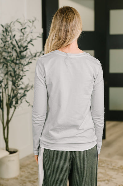 Down to the Basics Long Sleeve Top in Heathered Grey