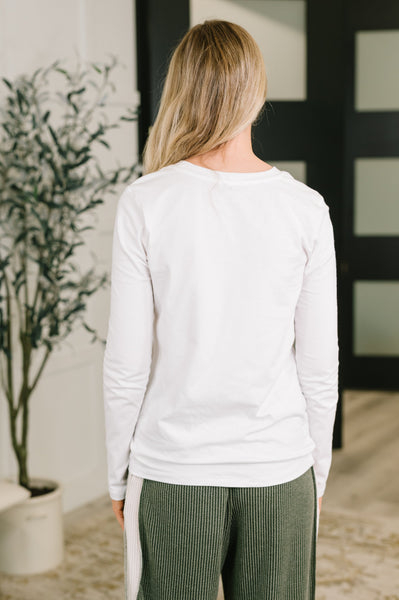 Down to the Basics Long Sleeve Top in White