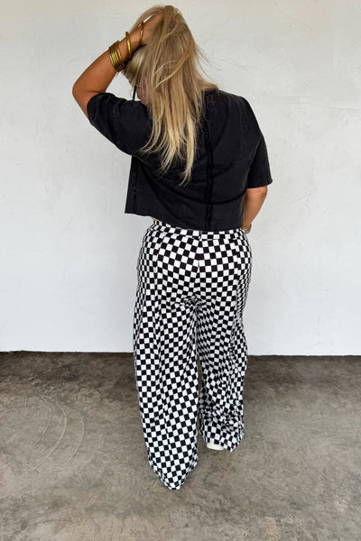 PREORDER: Haddie Wide Leg Checker Pants