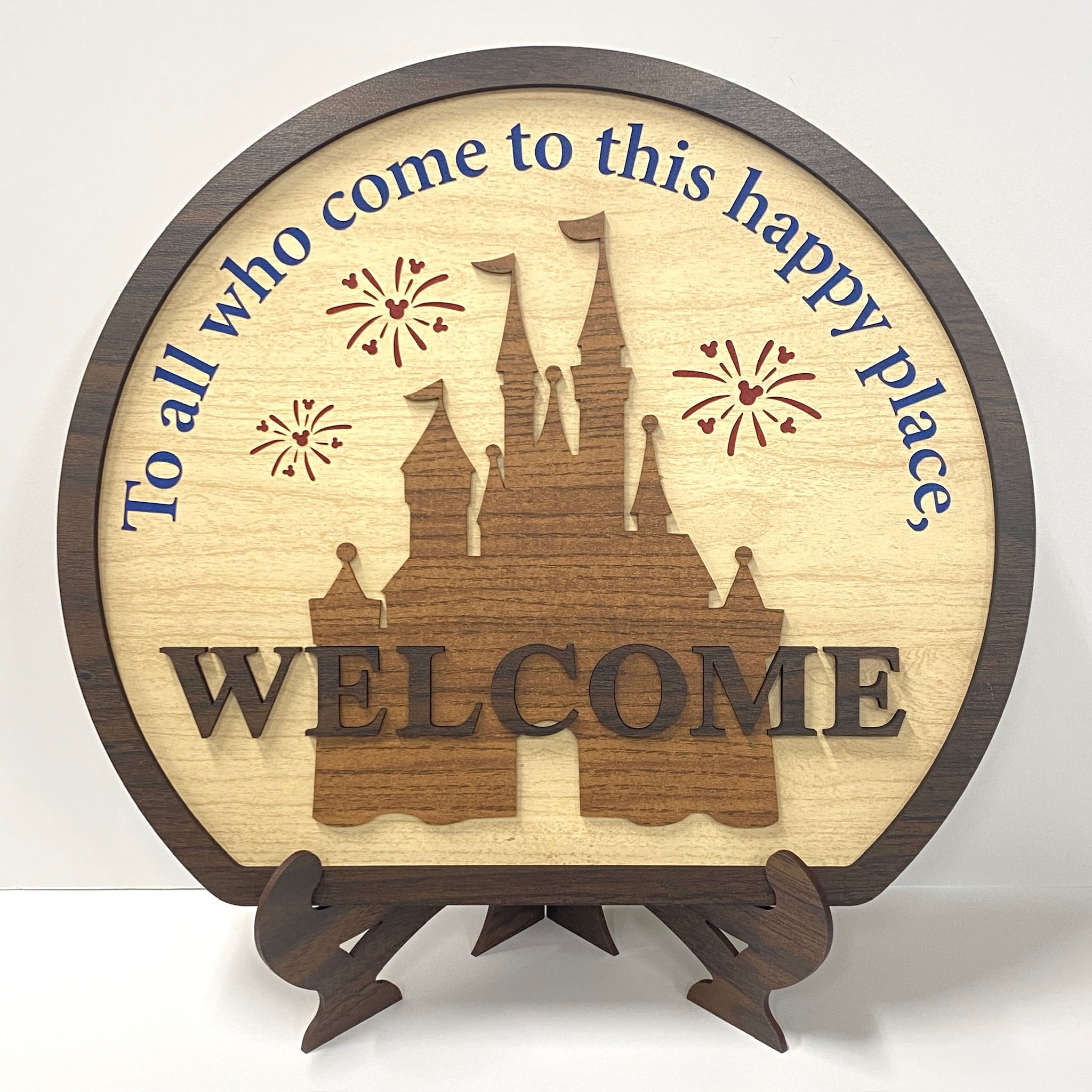 Large Round Happy Place Sign