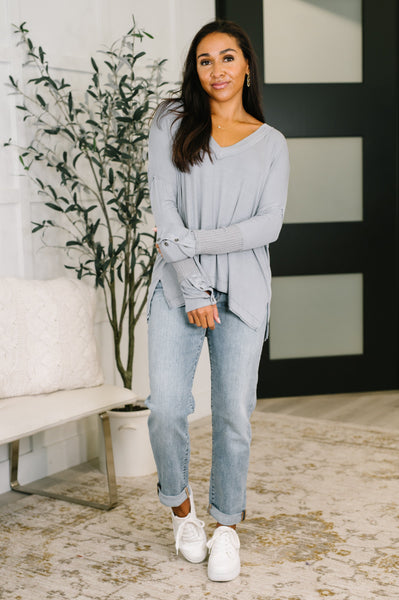 Feel That Something Contrast Sleeve Top