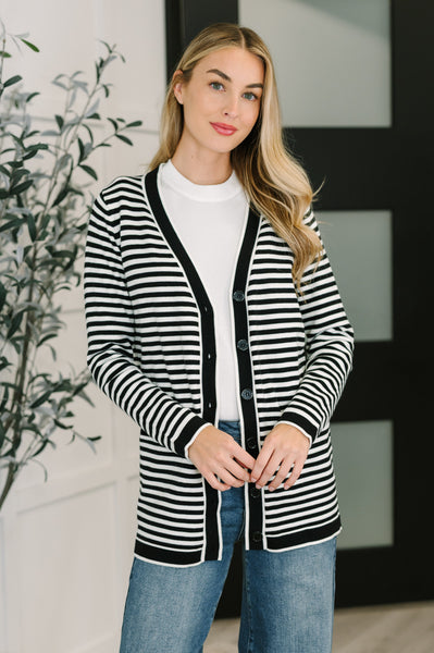 Finagle Your Way Striped Cardigan