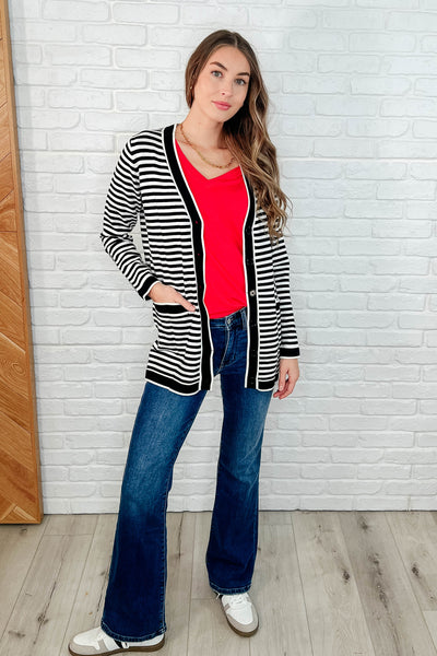 Finagle Your Way Striped Cardigan