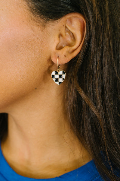 Heartbreaker Check Dangle Earrings
