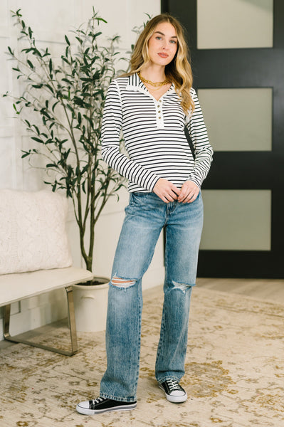 I Know What I Want Long Sleeve Henley Top- 8/27/2026