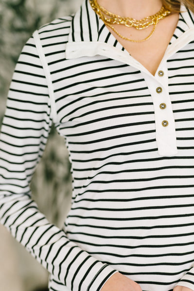 I Know What I Want Long Sleeve Henley Top- 8/27/2026