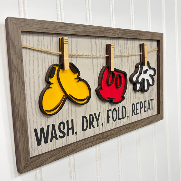 Laundry Sign - Disney Inspired - Wash, Fold, Repeat