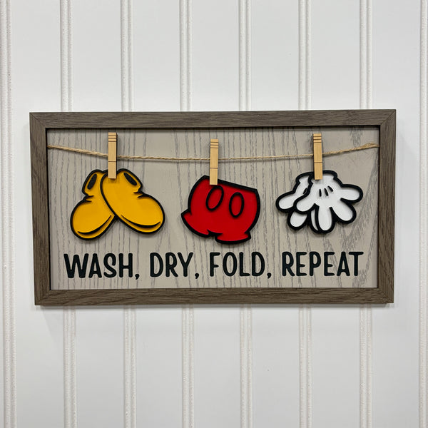 Laundry Sign - Disney Inspired - Wash, Fold, Repeat