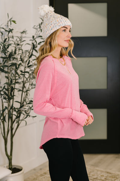 Nice to Each Other Raglan Sleeve Top in Fuchsia