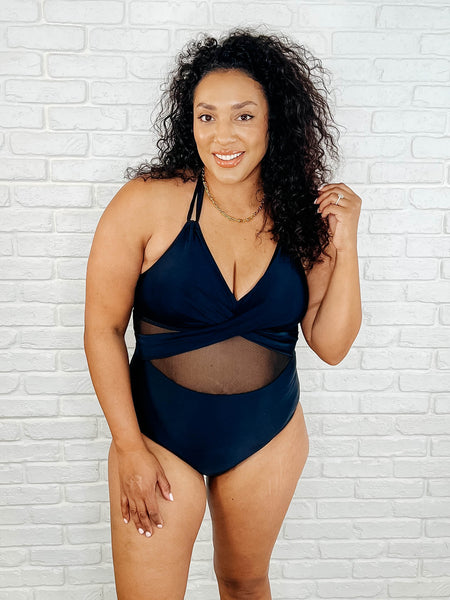 Palma Mesh Detail Halter Swimsuit