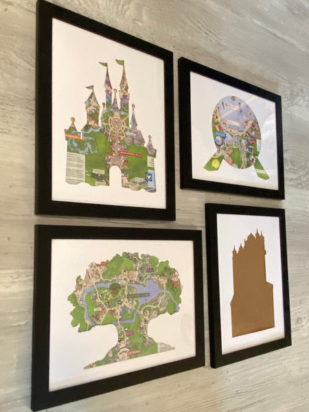 Framed Park Icon Set | Disney Inspired | Map Holders