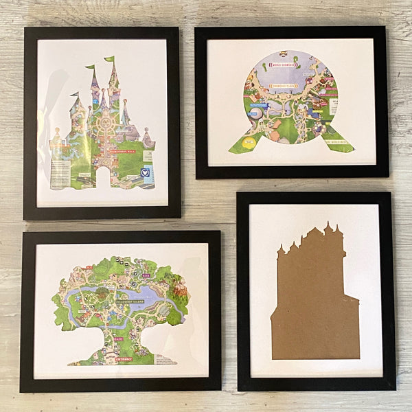 Framed Park Icon Set | Disney Inspired | Map Holders
