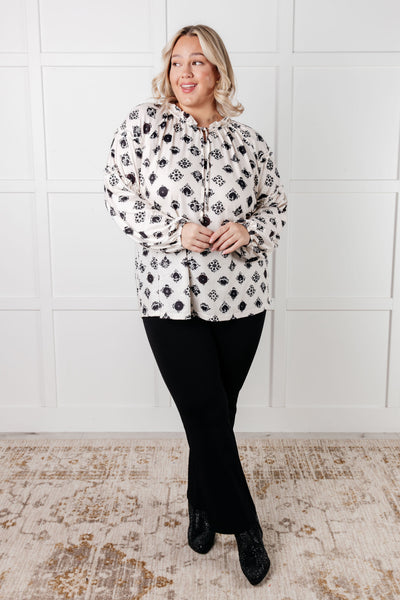 Quick Follow Up Floral Tile Blouse