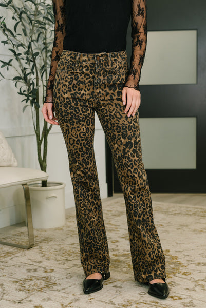 Roxy High Waist Bootcut Leopard Print