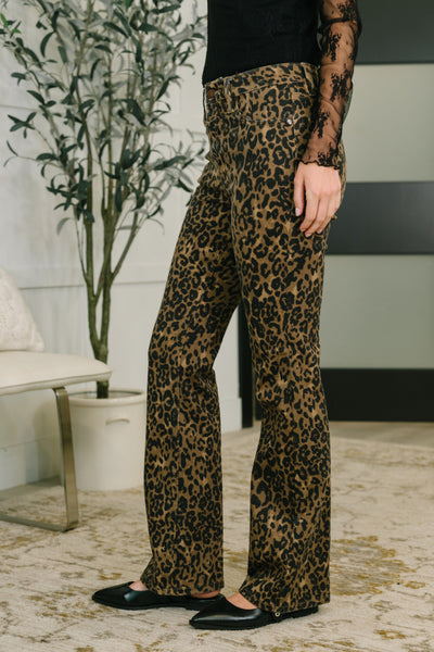 Roxy High Waist Bootcut Leopard Print