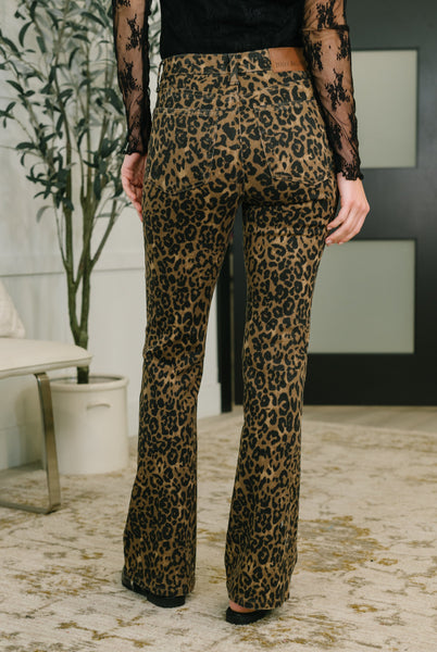 Roxy High Waist Bootcut Leopard Print