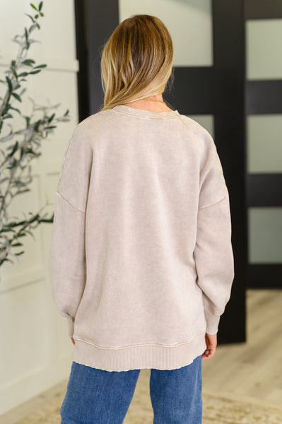 Safe and Secure Mineral Wash Pullover in Ash Mocha
