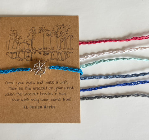 Wish Bracelet - Ship Wheel, flat style