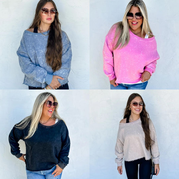 Kali Mineral Wash Sweatshirt In Assorted Colors