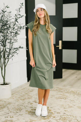 Sweet Like That Casual Dress in Light Olive
