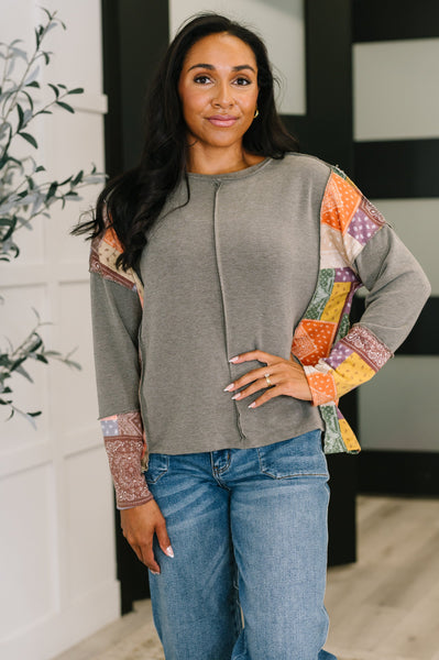 Sweet as Pie Color Block Relaxed Long Sleeve