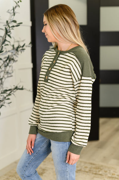 Timeless Lines Contrast Henley Top