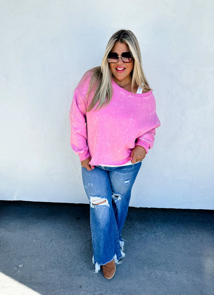 Kali Mineral Wash Sweatshirt In Assorted Colors