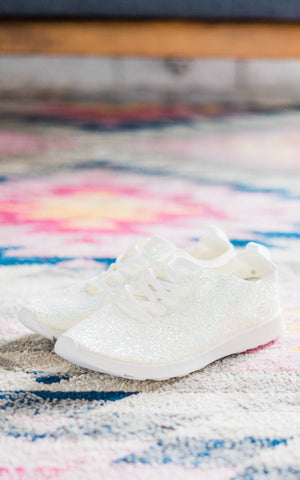 Mayo Glitter Sneakers in White