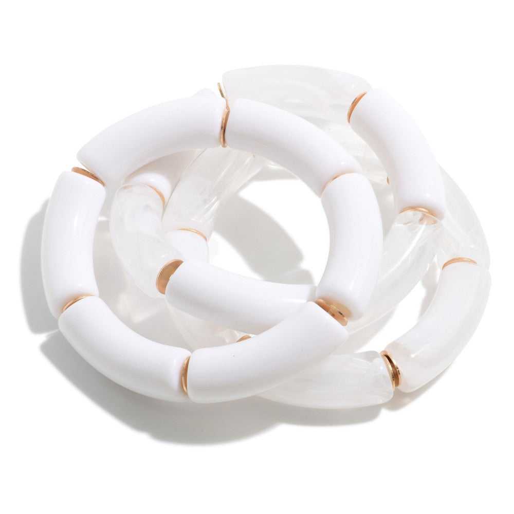 Acrylic Stretch Bracelet Trio