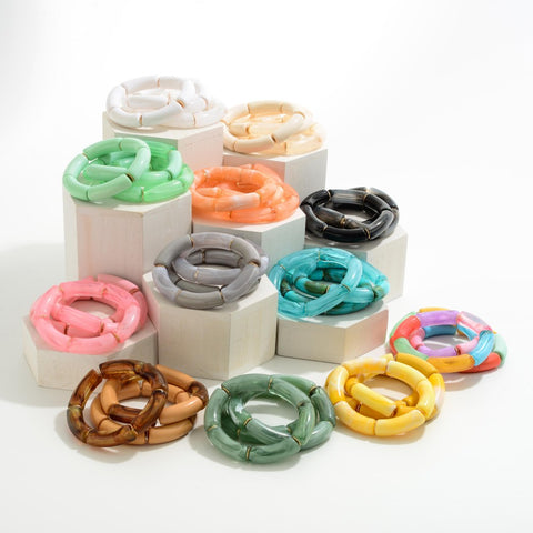 Acrylic Stretch Bracelet Trio